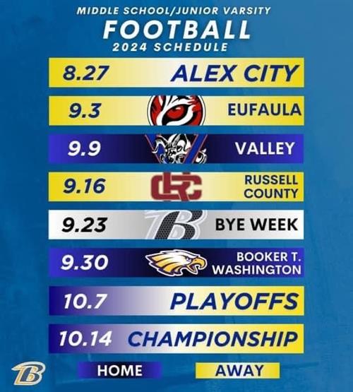 Middle School Football Schedule